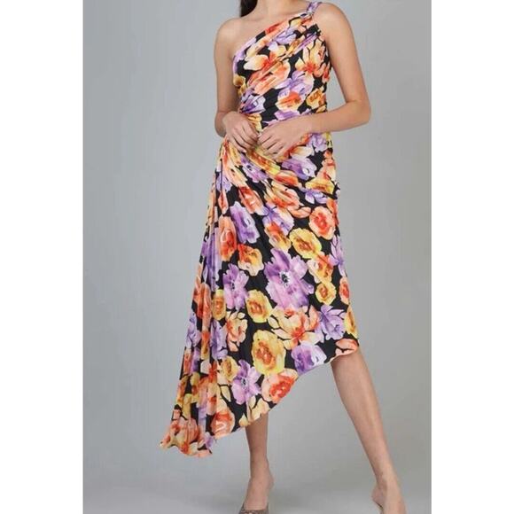 Anthropologie Ellen asymmetrical dress Geisha Design floral Size S - Picture 1 of 11